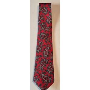 Philippe Perrier Necktie Paris Milan New York Tie Red And Blue Paisley 3.25"×57"